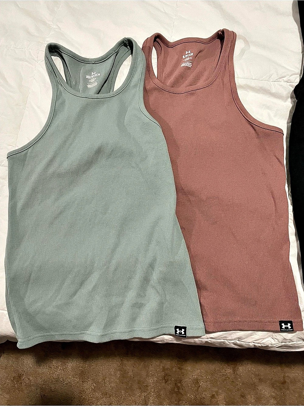 Women’s Under Armour UA Ribbed Women's Tank Two-Pack Green & Brown Medium